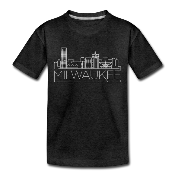 Milwaukee, Wisconsin Toddler T-Shirt - Skyline Milwaukee Toddler Tee - charcoal gray