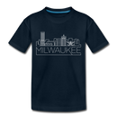 Milwaukee, Wisconsin Toddler T-Shirt - Skyline Milwaukee Toddler Tee - deep navy