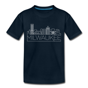 Milwaukee, Wisconsin Toddler T-Shirt - Skyline Milwaukee Toddler Tee - deep navy