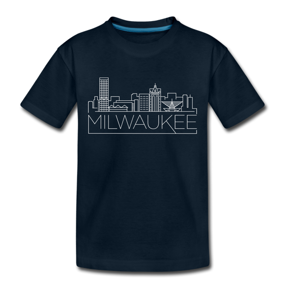 Milwaukee, Wisconsin Toddler T-Shirt - Skyline Milwaukee Toddler Tee - deep navy
