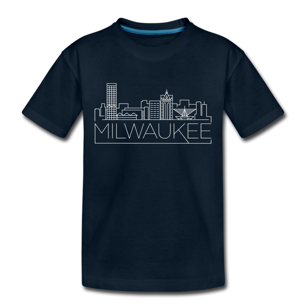 Milwaukee, Wisconsin Toddler T-Shirt - Skyline Milwaukee Toddler Tee - deep navy