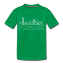Milwaukee, Wisconsin Toddler T-Shirt - Skyline Milwaukee Toddler Tee - kelly green