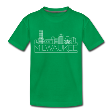 Milwaukee, Wisconsin Toddler T-Shirt - Skyline Milwaukee Toddler Tee - kelly green