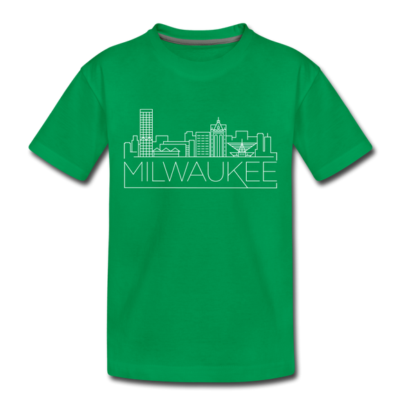 Milwaukee, Wisconsin Toddler T-Shirt - Skyline Milwaukee Toddler Tee - kelly green