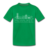 Milwaukee, Wisconsin Toddler T-Shirt - Skyline Milwaukee Toddler Tee - kelly green