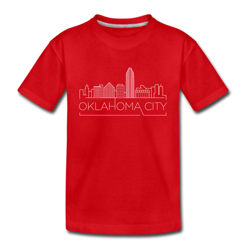Oklahoma City, Oklahoma Toddler T-Shirt - Skyline Oklahoma City Toddler Tee - red