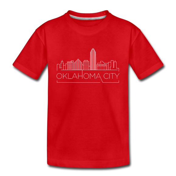Oklahoma City, Oklahoma Toddler T-Shirt - Skyline Oklahoma City Toddler Tee - red