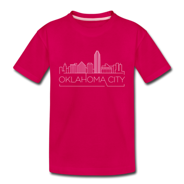 Oklahoma City, Oklahoma Toddler T-Shirt - Skyline Oklahoma City Toddler Tee - dark pink