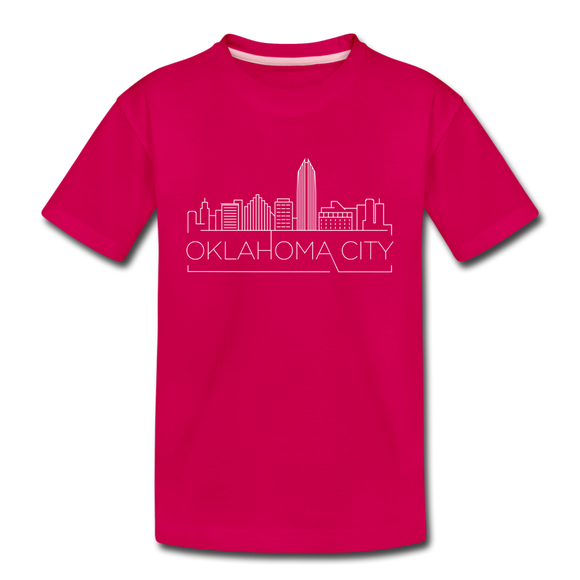 Oklahoma City, Oklahoma Toddler T-Shirt - Skyline Oklahoma City Toddler Tee - dark pink