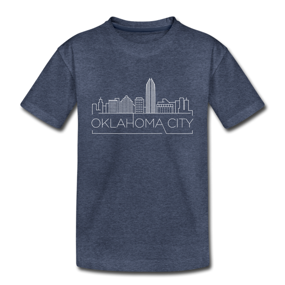 Oklahoma City, Oklahoma Toddler T-Shirt - Skyline Oklahoma City Toddler Tee - heather blue