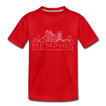 Memphis, Tennessee Toddler T-Shirt - Skyline Memphis Toddler Tee - red