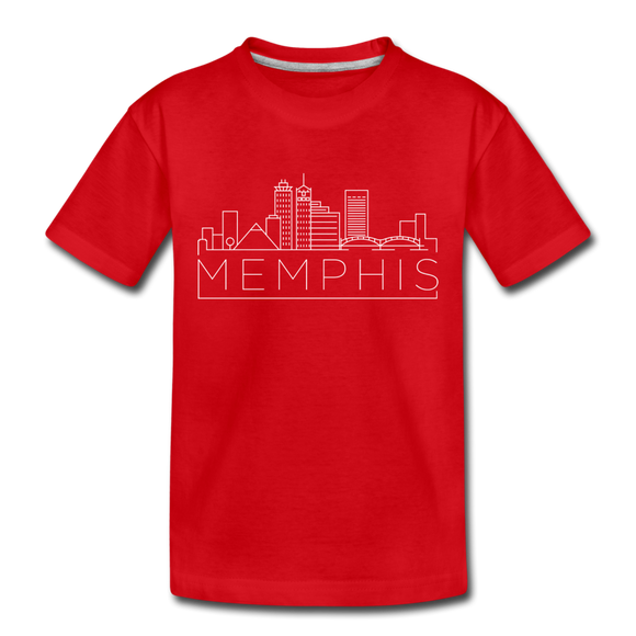Memphis, Tennessee Toddler T-Shirt - Skyline Memphis Toddler Tee - red