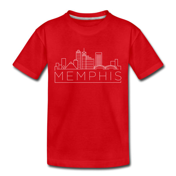 Memphis, Tennessee Toddler T-Shirt - Skyline Memphis Toddler Tee - red