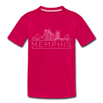 Memphis, Tennessee Toddler T-Shirt - Skyline Memphis Toddler Tee - dark pink