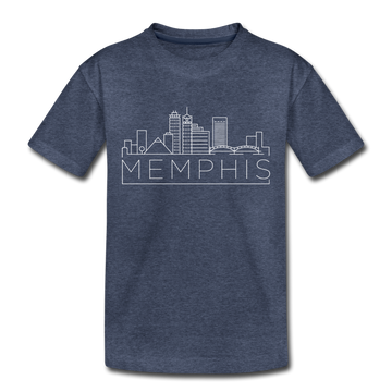 Memphis, Tennessee Toddler T-Shirt - Skyline Memphis Toddler Tee - heather blue