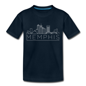 Memphis, Tennessee Toddler T-Shirt - Skyline Memphis Toddler Tee - deep navy