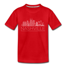 Nashville, Tennessee Toddler T-Shirt - Skyline Nashville Toddler Tee - red