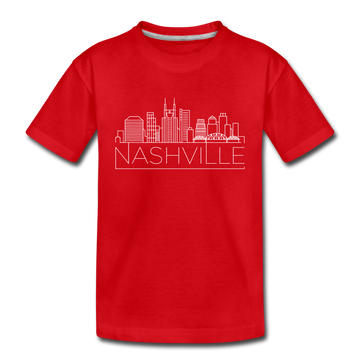Nashville, Tennessee Toddler T-Shirt - Skyline Nashville Toddler Tee - red