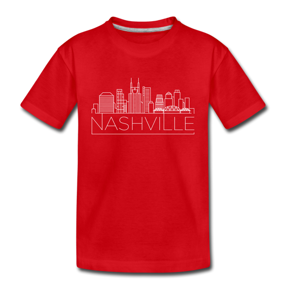 Nashville, Tennessee Toddler T-Shirt - Skyline Nashville Toddler Tee - red