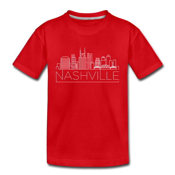 Nashville, Tennessee Toddler T-Shirt - Skyline Nashville Toddler Tee - red
