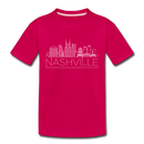 Nashville, Tennessee Toddler T-Shirt - Skyline Nashville Toddler Tee - dark pink