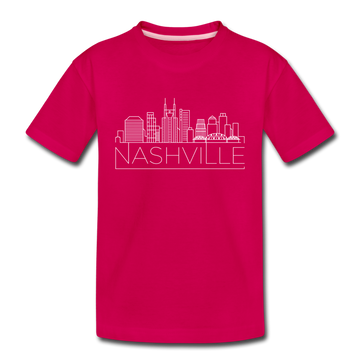 Nashville, Tennessee Toddler T-Shirt - Skyline Nashville Toddler Tee - dark pink