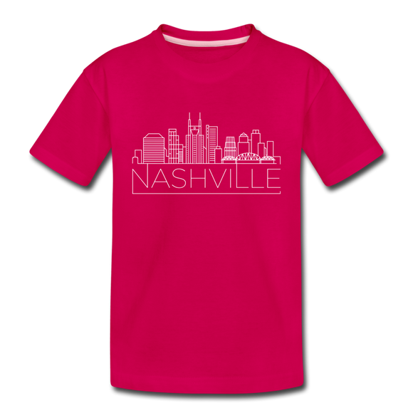 Nashville, Tennessee Toddler T-Shirt - Skyline Nashville Toddler Tee - dark pink