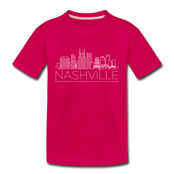 Nashville, Tennessee Toddler T-Shirt - Skyline Nashville Toddler Tee - dark pink