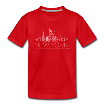 New York Toddler T-Shirt - Skyline New York Toddler Tee - red