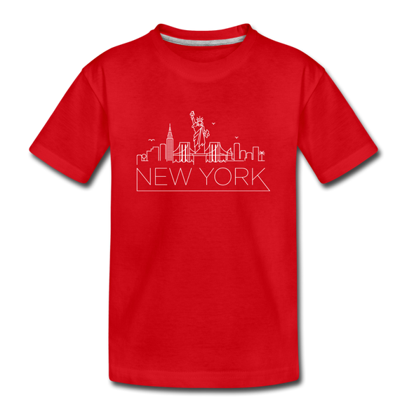 New York Toddler T-Shirt - Skyline New York Toddler Tee - red