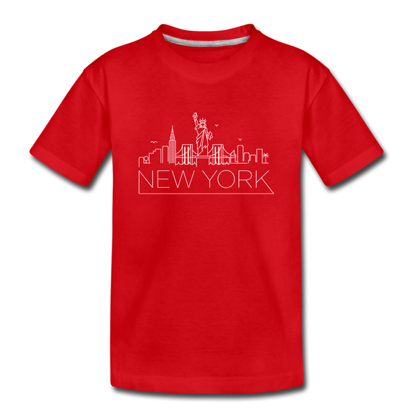 New York Toddler T-Shirt - Skyline New York Toddler Tee - red