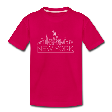 New York Toddler T-Shirt - Skyline New York Toddler Tee - dark pink