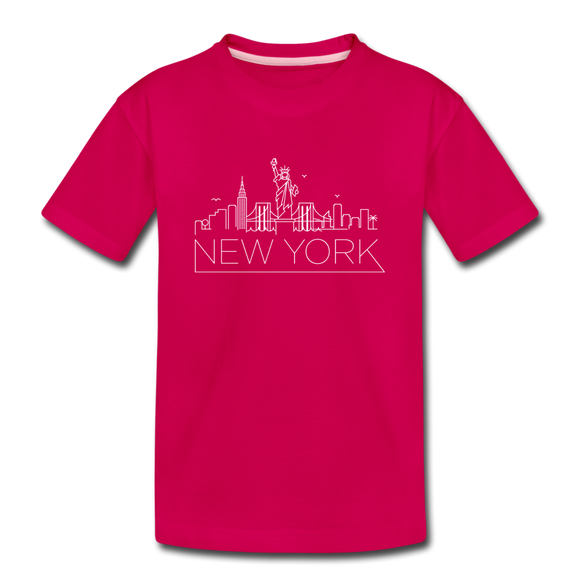 New York Toddler T-Shirt - Skyline New York Toddler Tee - dark pink