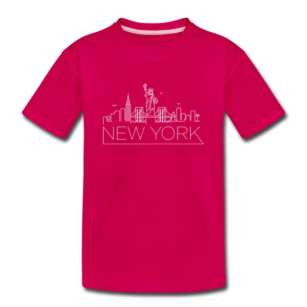 New York Toddler T-Shirt - Skyline New York Toddler Tee - dark pink