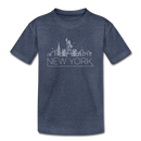 New York Toddler T-Shirt - Skyline New York Toddler Tee - heather blue