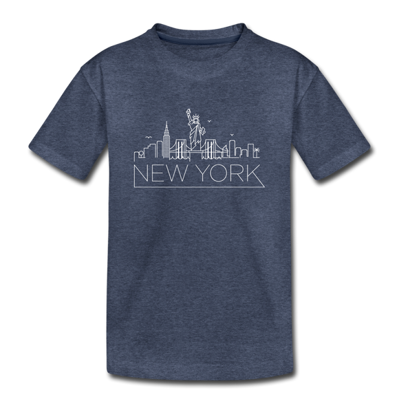 New York Toddler T-Shirt - Skyline New York Toddler Tee - heather blue