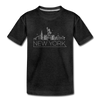 New York Toddler T-Shirt - Skyline New York Toddler Tee - charcoal gray