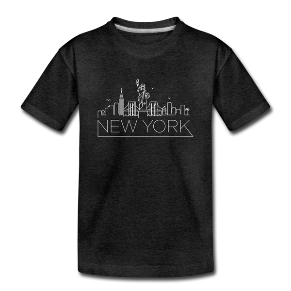 New York Toddler T-Shirt - Skyline New York Toddler Tee - charcoal gray