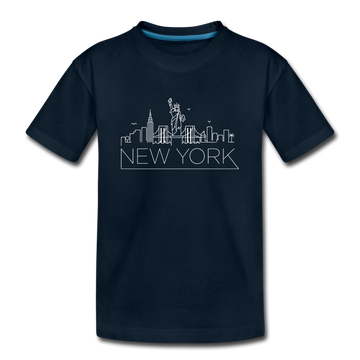 New York Toddler T-Shirt - Skyline New York Toddler Tee - deep navy