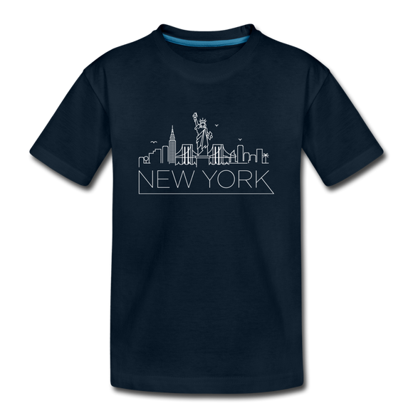New York Toddler T-Shirt - Skyline New York Toddler Tee - deep navy