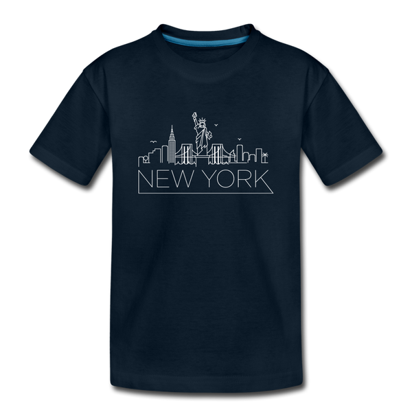 New York Toddler T-Shirt - Skyline New York Toddler Tee - deep navy