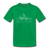 New York Toddler T-Shirt - Skyline New York Toddler Tee - kelly green