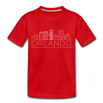 Orlando, Florida Toddler T-Shirt - Skyline Orlando Toddler Tee - red
