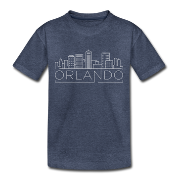 Orlando, Florida Toddler T-Shirt - Skyline Orlando Toddler Tee - heather blue