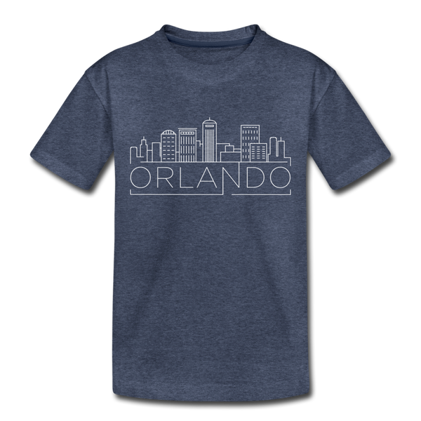 Orlando, Florida Toddler T-Shirt - Skyline Orlando Toddler Tee - heather blue