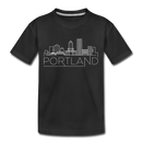 Portland, Oregon Toddler T-Shirt - Skyline Portland Toddler Tee - black