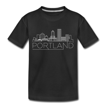 Portland, Oregon Toddler T-Shirt - Skyline Portland Toddler Tee - black