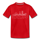 Portland, Oregon Toddler T-Shirt - Skyline Portland Toddler Tee - red