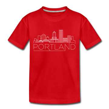Portland, Oregon Toddler T-Shirt - Skyline Portland Toddler Tee - red