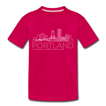 Portland, Oregon Toddler T-Shirt - Skyline Portland Toddler Tee - dark pink